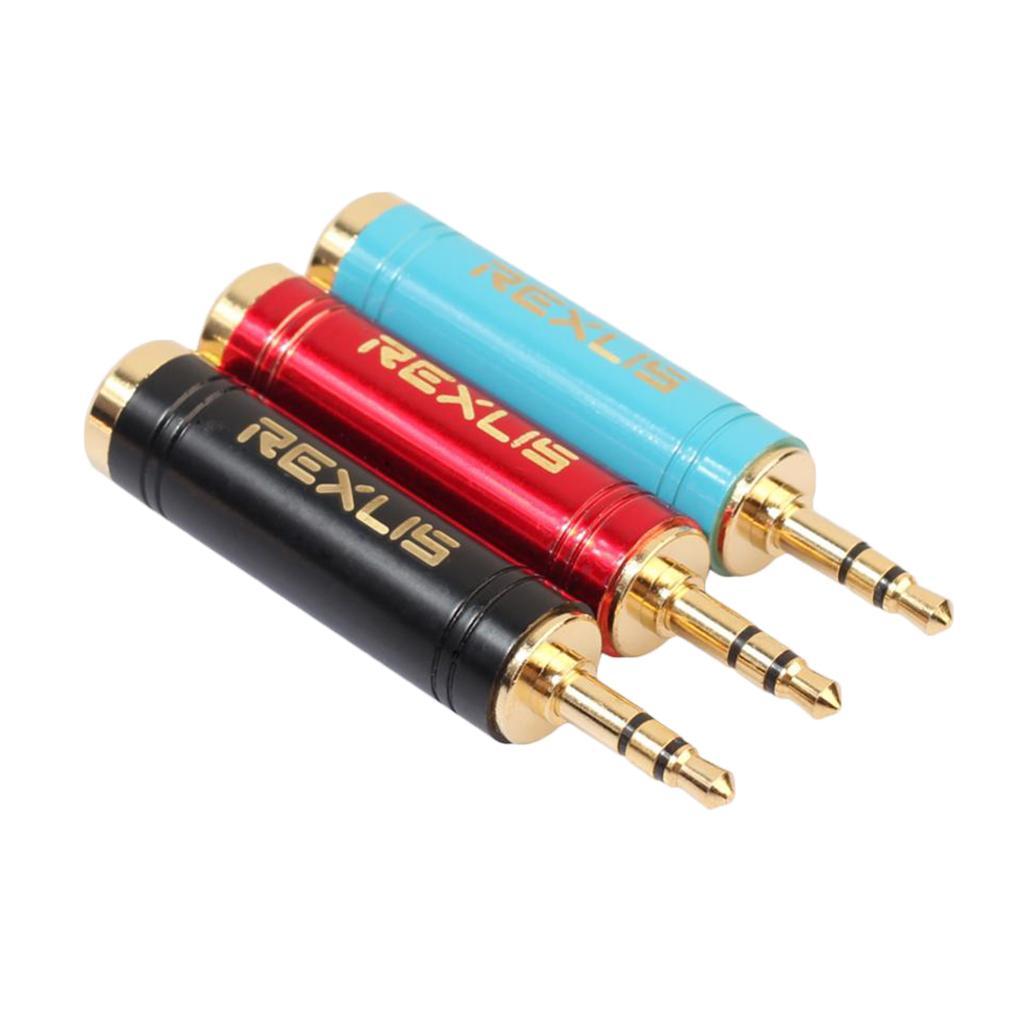 Stereo Audio Adapter 3.5mm Male Plug to 6.35mm Female for Mic Keyboard Blue
