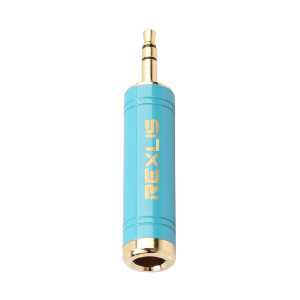 Stereo Audio Adapter 3.5mm Male Plug to 6.35mm Female for Mic Keyboard Blue