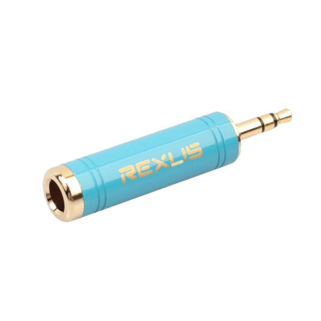 Stereo Audio Adapter 3.5mm Male Plug to 6.35mm Female for Mic Keyboard Blue