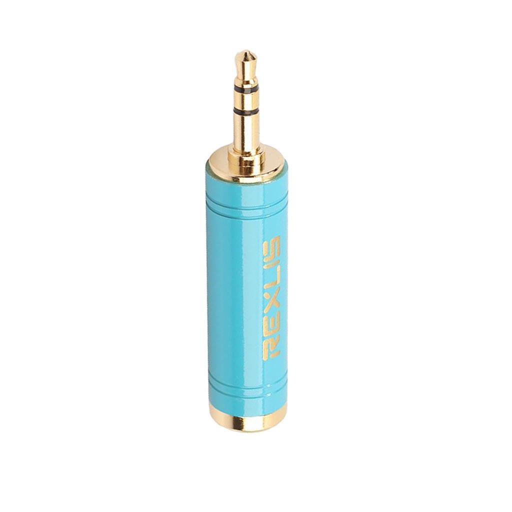 Stereo Audio Adapter 3.5mm Male Plug to 6.35mm Female for Mic Keyboard Blue