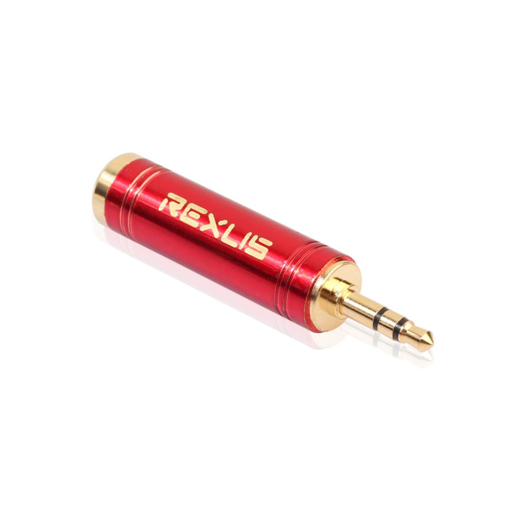 Stereo Audio Adapter 3.5mm Male Plug to 6.35mm Female for Mic Keyboard Red