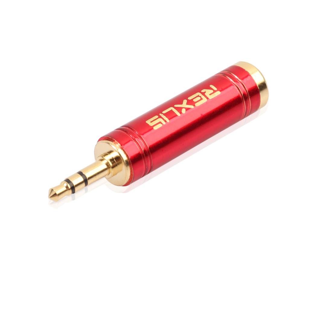 Stereo Audio Adapter 3.5mm Male Plug to 6.35mm Female for Mic Keyboard Red