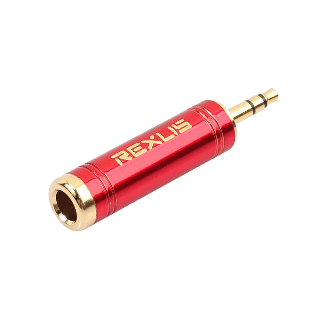 Stereo Audio Adapter 3.5mm Male Plug to 6.35mm Female for Mic Keyboard Red