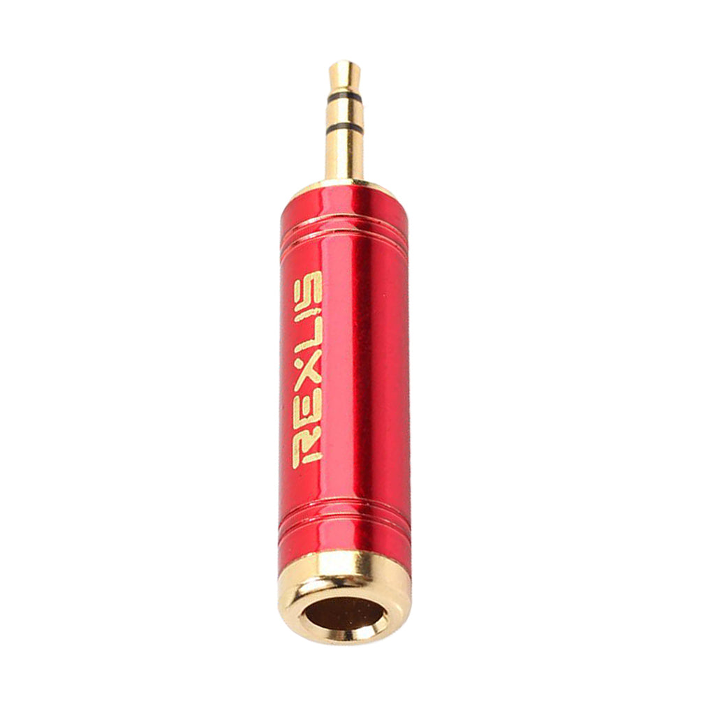 Stereo Audio Adapter 3.5mm Male Plug to 6.35mm Female for Mic Keyboard Red