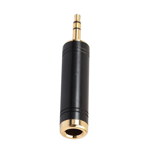 Stereo Audio Adapter 3.5mm Male Plug to 6.35mm Female for Mic Keyboard Black