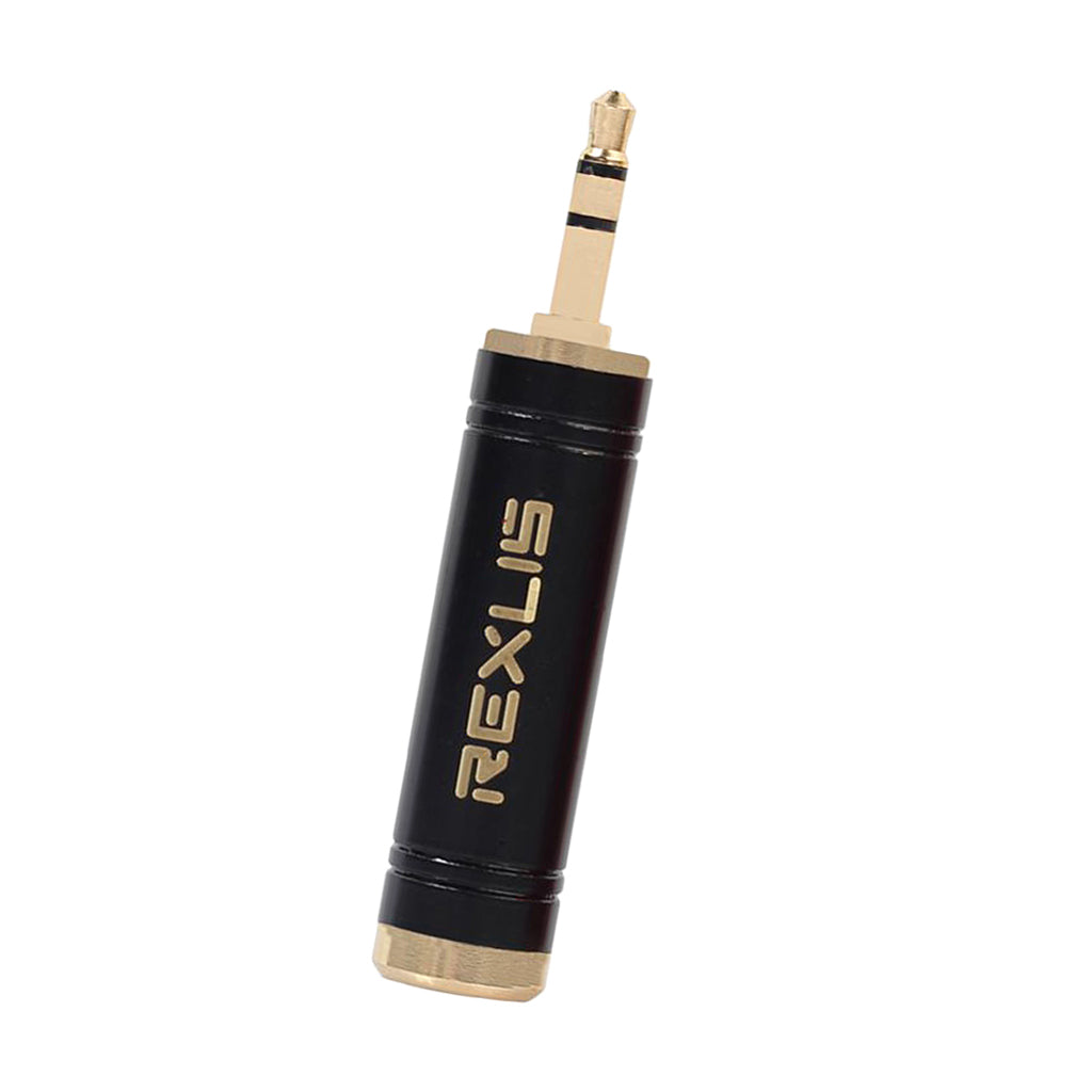 Stereo Audio Adapter 3.5mm Male Plug to 6.35mm Female for Mic Keyboard Black