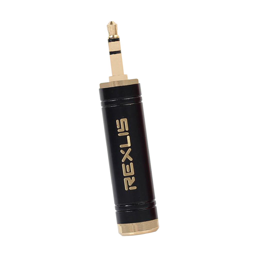 Stereo Audio Adapter 3.5mm Male Plug to 6.35mm Female for Mic Keyboard Black