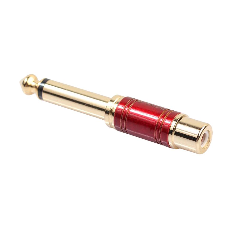 6.35mm Male to RCA Female Plug Adapter Connector Audio Adapter Parts Red