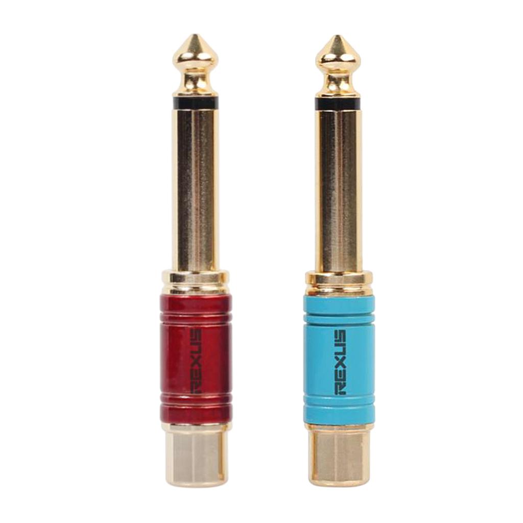 6.35mm Male to RCA Female Plug Adapter Connector Audio Adapter Parts Red