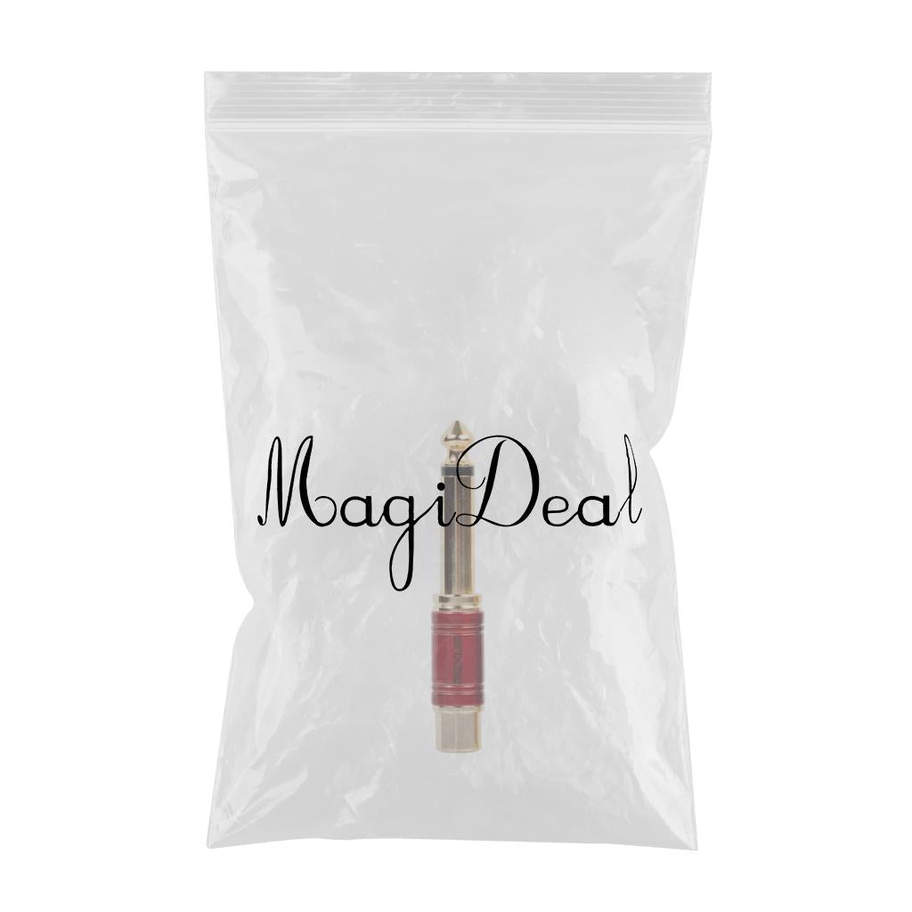 6.35mm Male to RCA Female Plug Adapter Connector Audio Adapter Parts Red