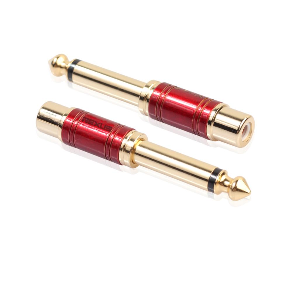 6.35mm Male to RCA Female Plug Adapter Connector Audio Adapter Parts Red