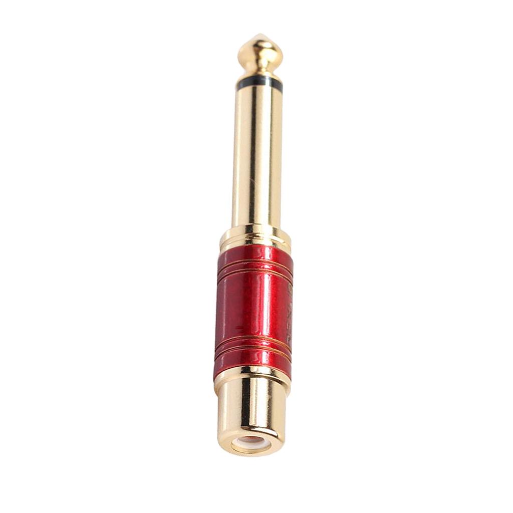 6.35mm Male to RCA Female Plug Adapter Connector Audio Adapter Parts Red
