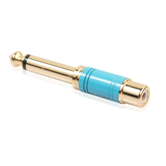 6.35mm Male to RCA Female Plug Adapter Connector Audio Adapter Parts Blue
