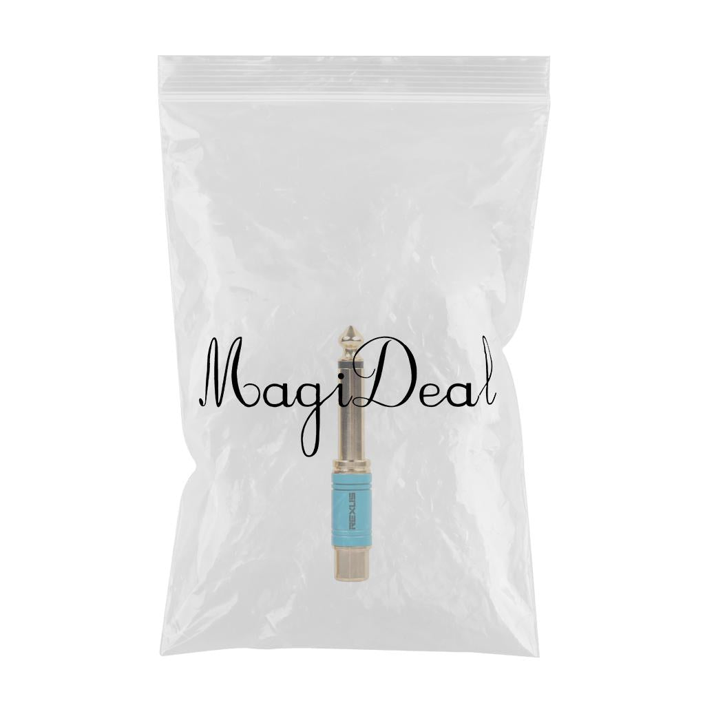6.35mm Male to RCA Female Plug Adapter Connector Audio Adapter Parts Blue
