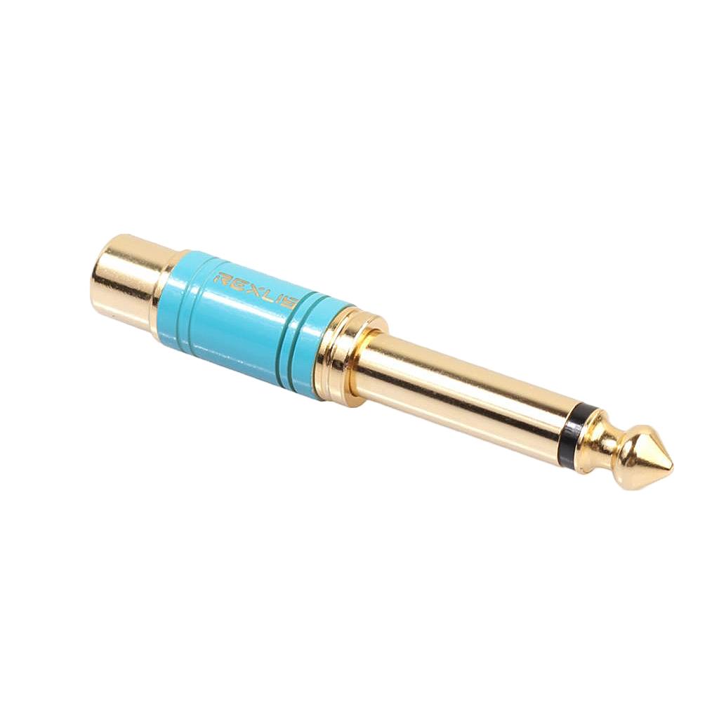 6.35mm Male to RCA Female Plug Adapter Connector Audio Adapter Parts Blue