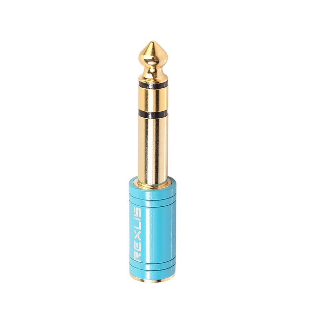 6.35mm Male to 3.5mm Female Stereo Headphone Jack Adapter Converter Blue
