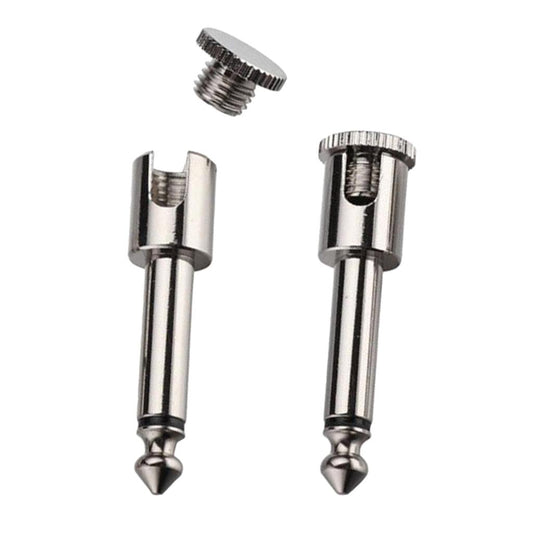 2 Pieces Welding-free Straight Audio Plug 6.35mm Mono Chorme Cable Plug