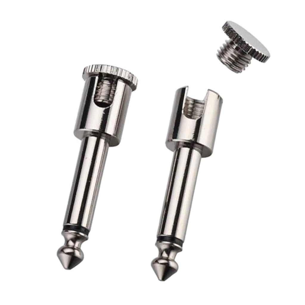 2 Pieces Welding-free Straight Audio Plug 6.35mm Mono Chorme Cable Plug