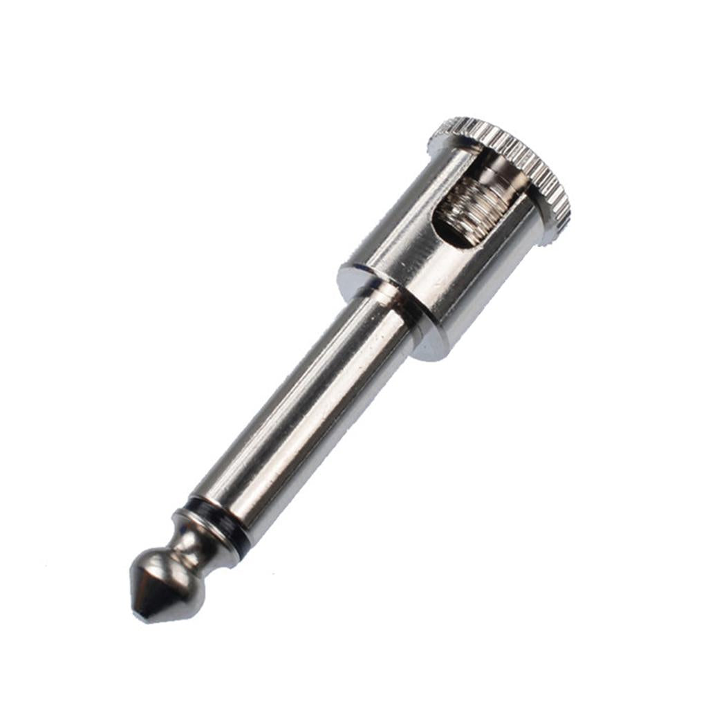 2 Pieces Welding-free Straight Audio Plug 6.35mm Mono Chorme Cable Plug