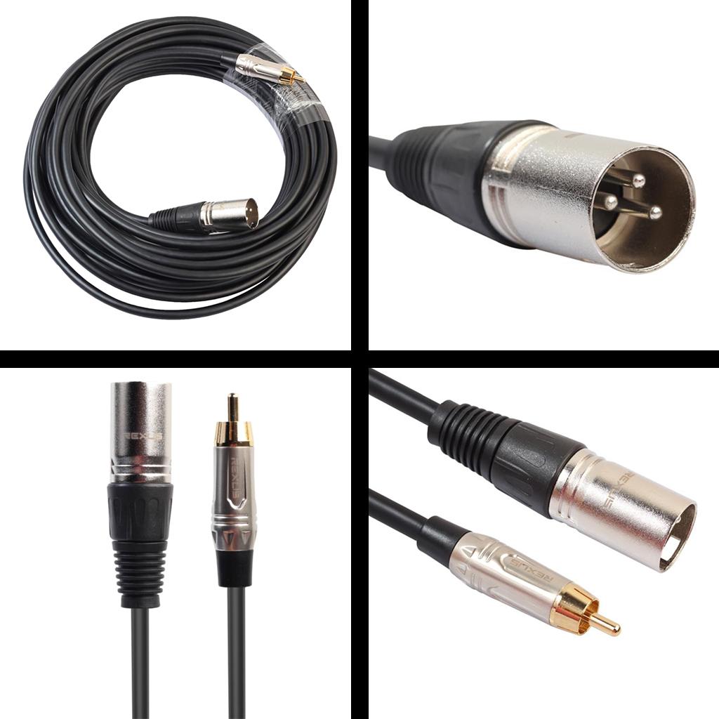 RCA Male to XLR Male Audio Mic Cable Patch Microphone Cord Parts 10 Meter