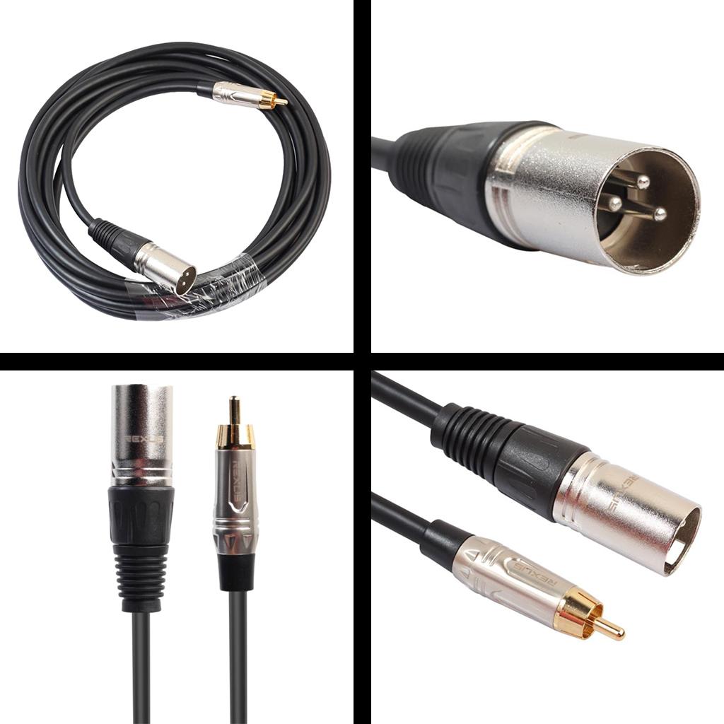 RCA Male to XLR Male Audio Mic Cable Patch Microphone Cord Parts 5 Meter