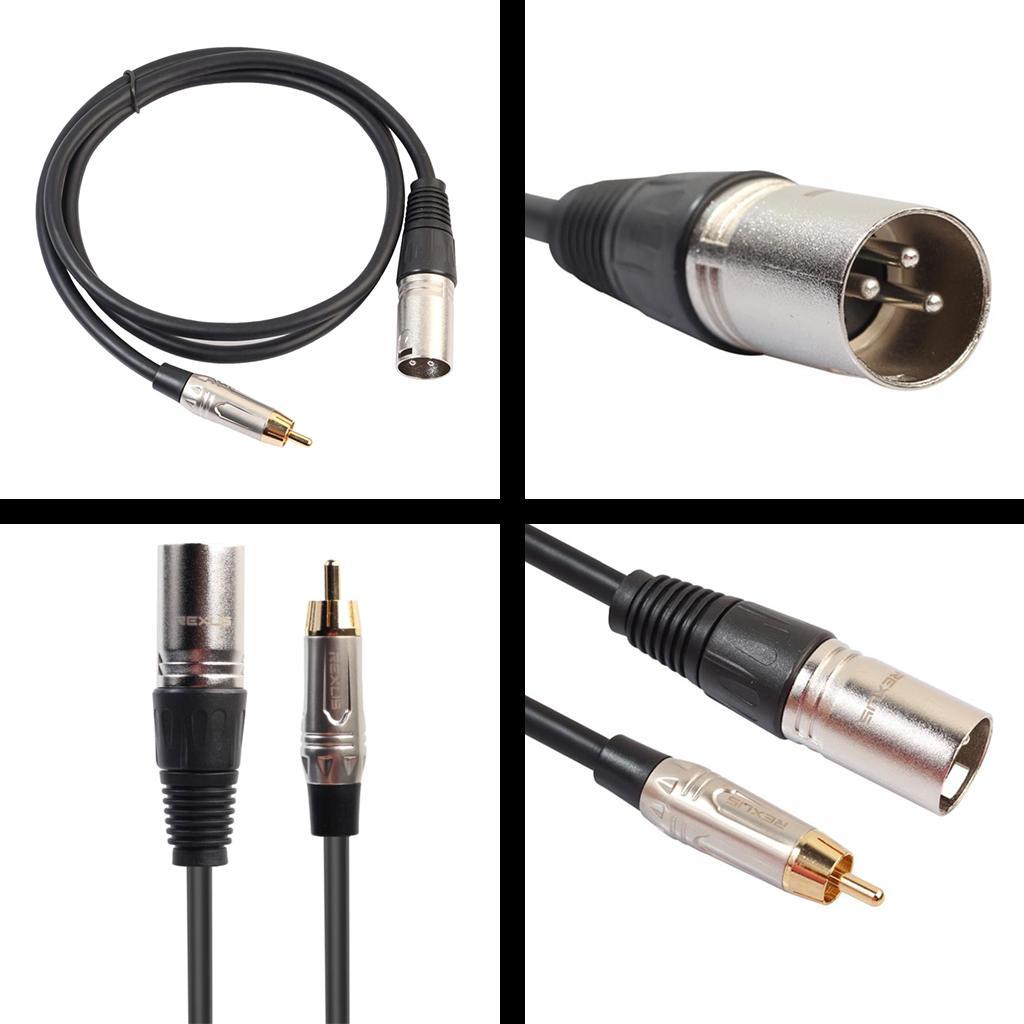RCA Male to XLR Male Audio Mic Cable Patch Microphone Cord Parts 1.8 Meter