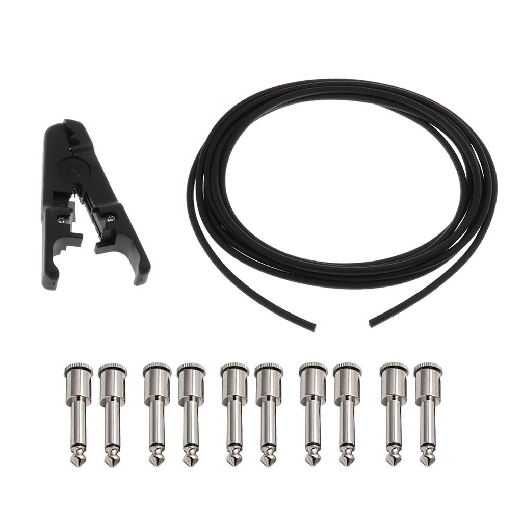 300cm 6.35mm Stereo Audio Cable+Wire Cutter+Plug for Guitarist Luthiers DIY