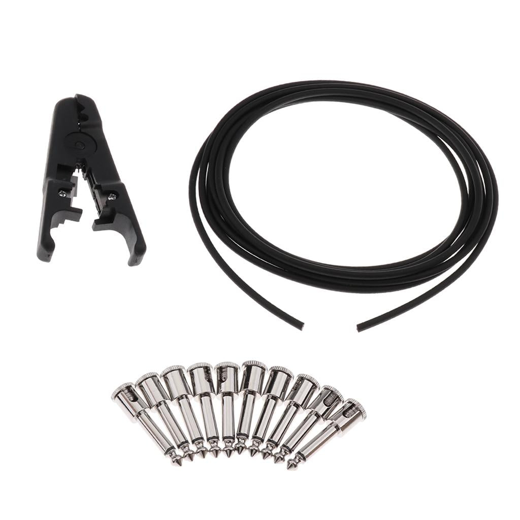 300cm 6.35mm Stereo Audio Cable+Wire Cutter+Plug for Guitarist Luthiers DIY