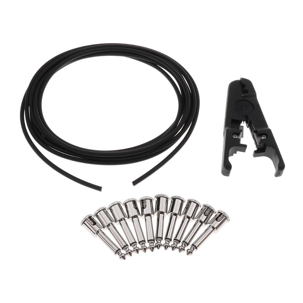300cm 6.35mm Stereo Audio Cable+Wire Cutter+Plug for Guitarist Luthiers DIY