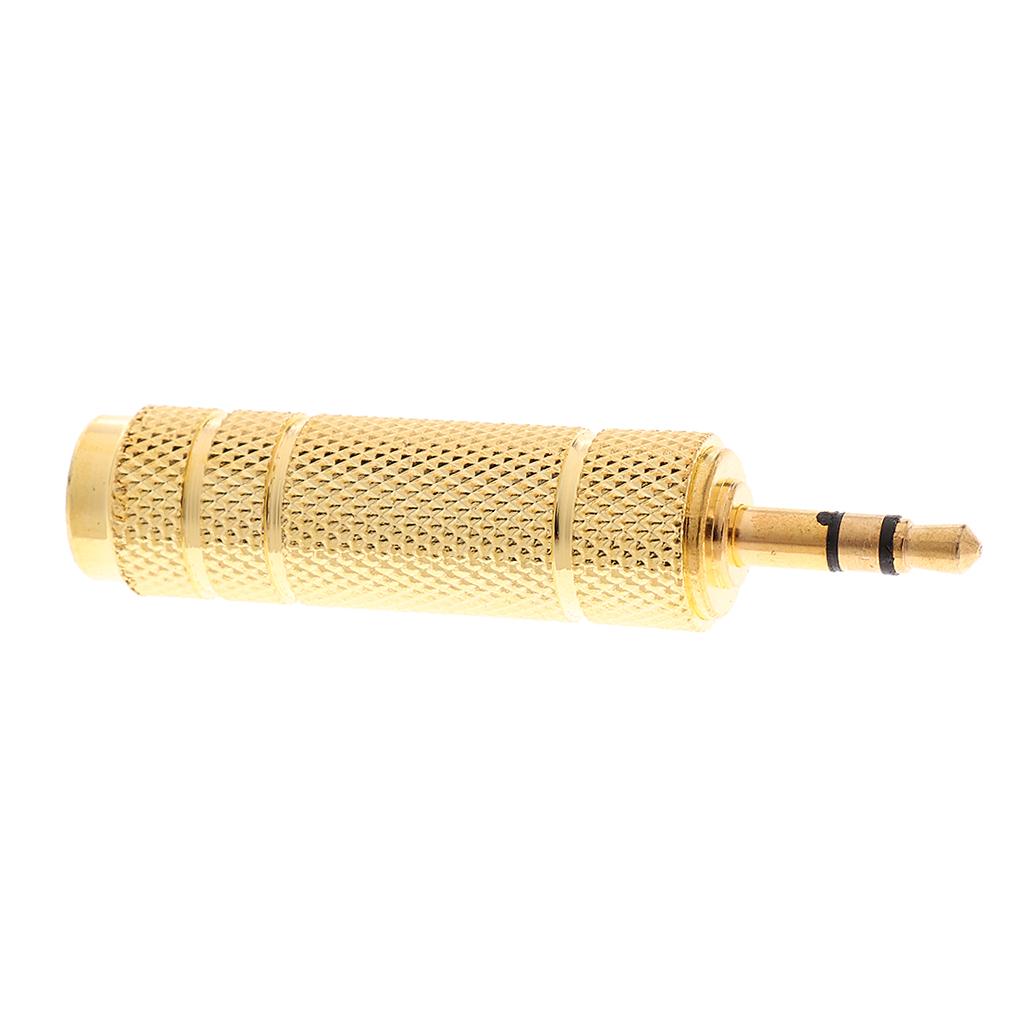 5 Pieces 6.35mm Male to 3.5mm Female Stereo Audio Adapter for Phone Speaker