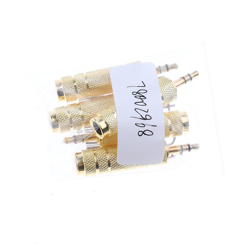 5 Pieces 6.35mm Male to 3.5mm Female Stereo Audio Adapter for Phone Speaker