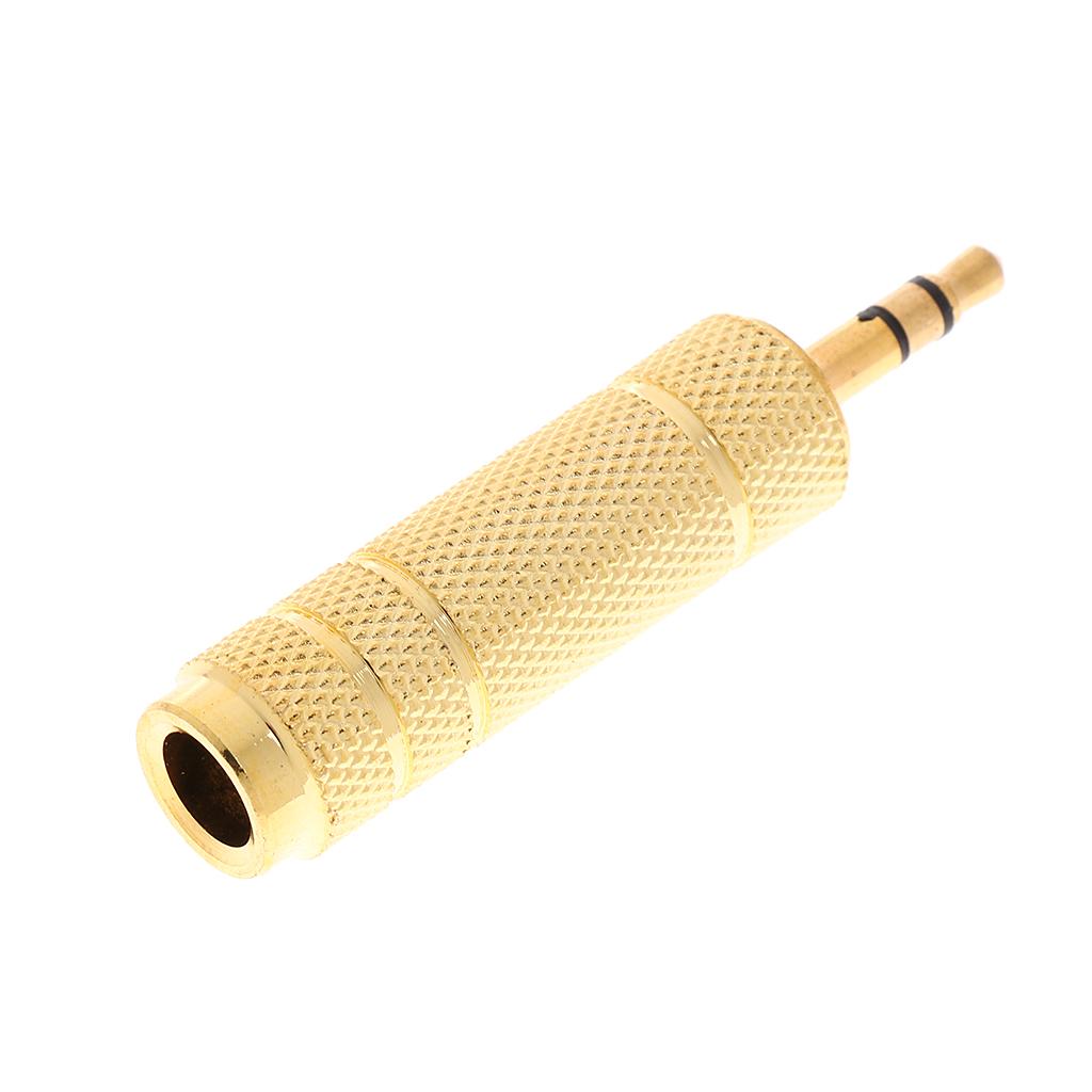 5 Pieces 6.35mm Male to 3.5mm Female Stereo Audio Adapter for Phone Speaker