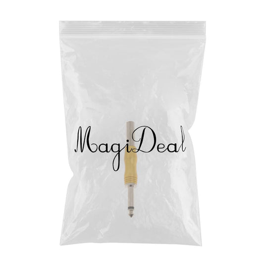 Copper 6.35mm Mono Jack Plug Audio Connector for Amplifier Microphone Golden