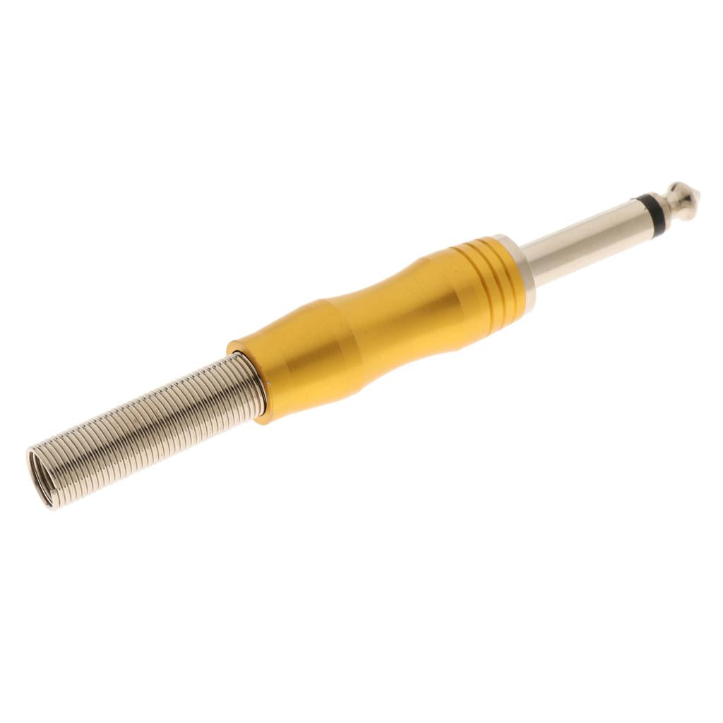 Copper 6.35mm Mono Jack Plug Audio Connector for Amplifier Microphone Golden