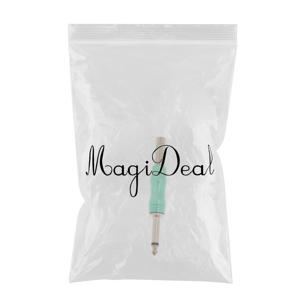 Copper 6.35mm Mono Jack Plug Audio Connector for Amplifier Microphone Green