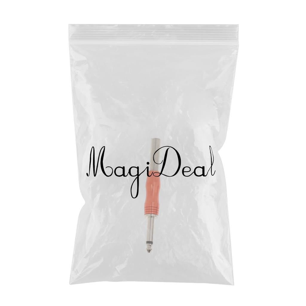 Copper 6.35mm Mono Jack Plug Audio Connector for Amplifier Microphone Red