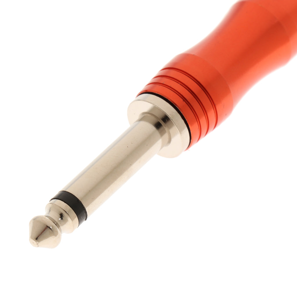 Copper 6.35mm Mono Jack Plug Audio Connector for Amplifier Microphone Red