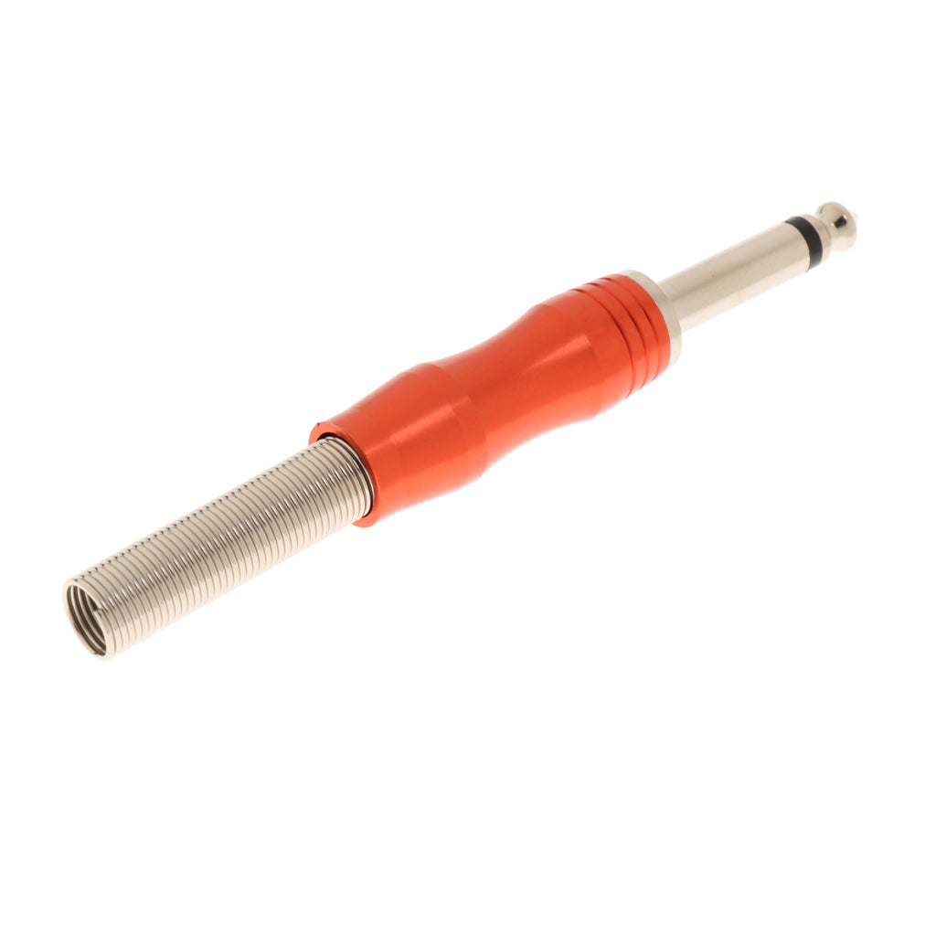 Copper 6.35mm Mono Jack Plug Audio Connector for Amplifier Microphone Red