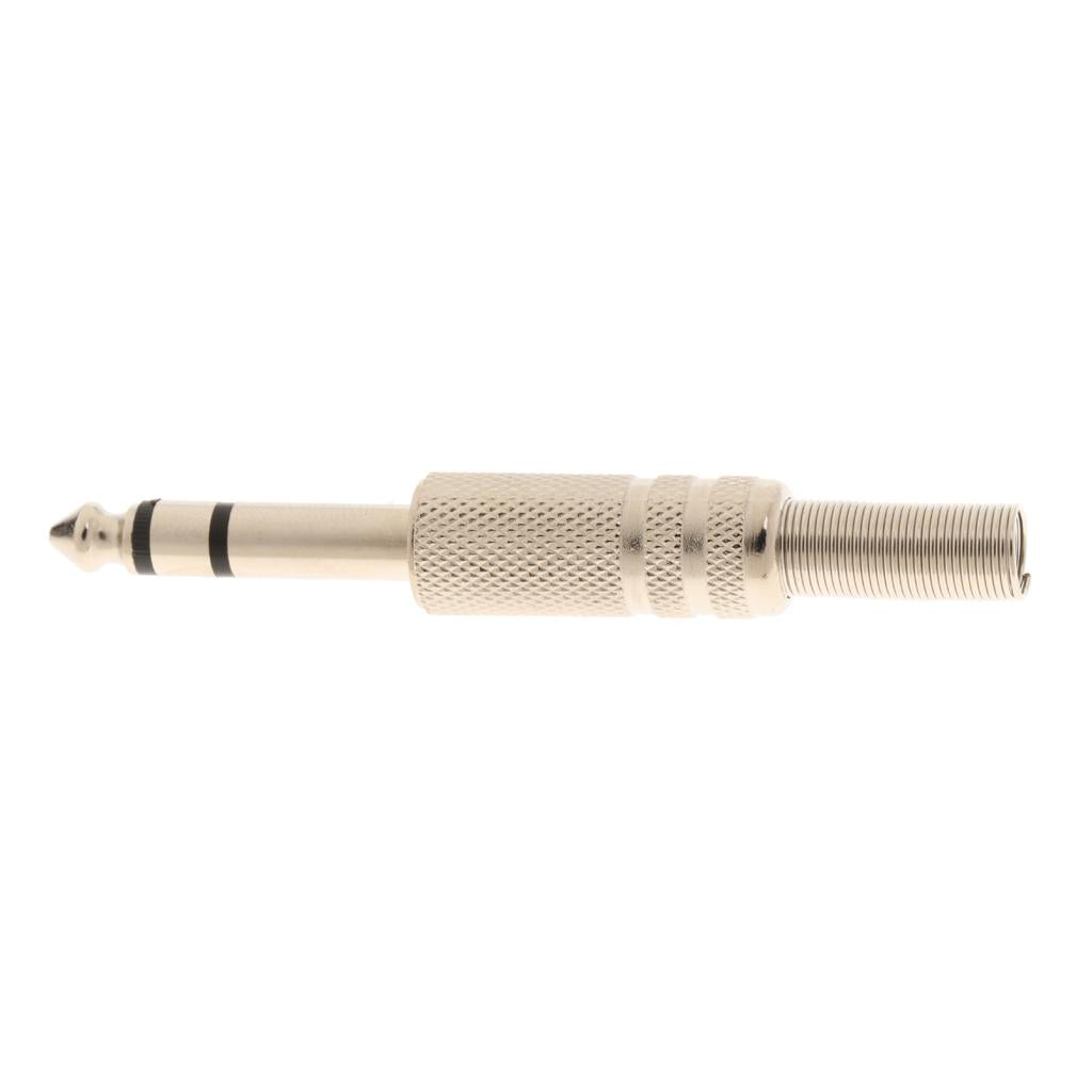 6.5mm Adapter Plug Stereo Audio Plug Nickel Plated Audio Cable Plug