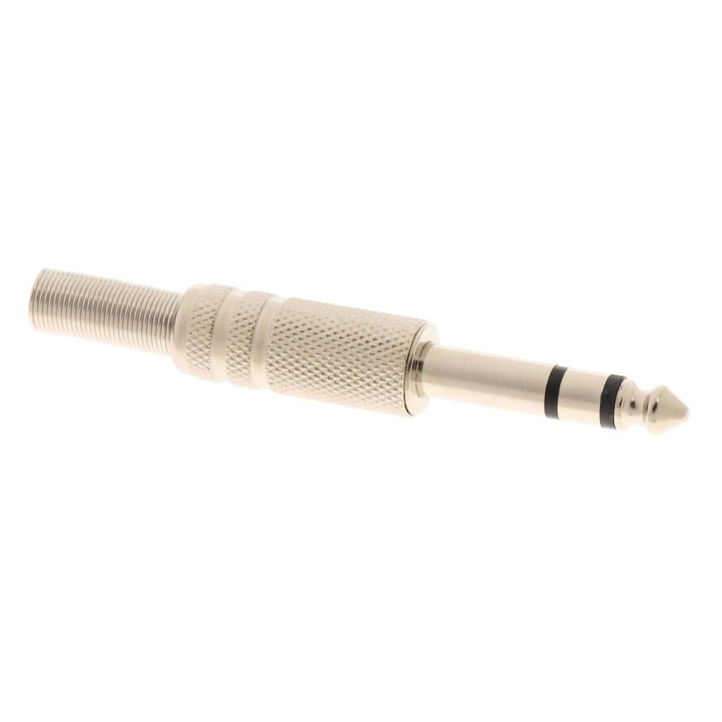 6.5mm Adapter Plug Stereo Audio Plug Nickel Plated Audio Cable Plug