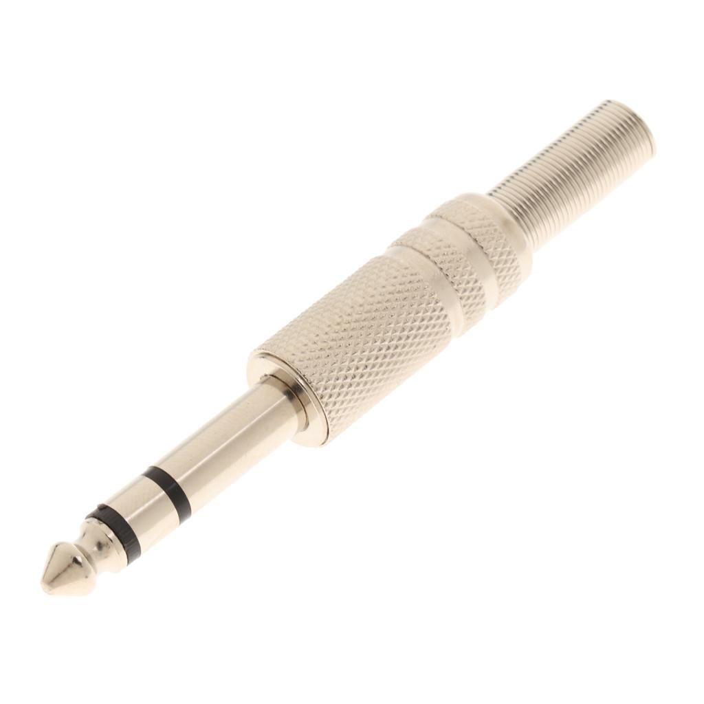 6.5mm Adapter Plug Stereo Audio Plug Nickel Plated Audio Cable Plug