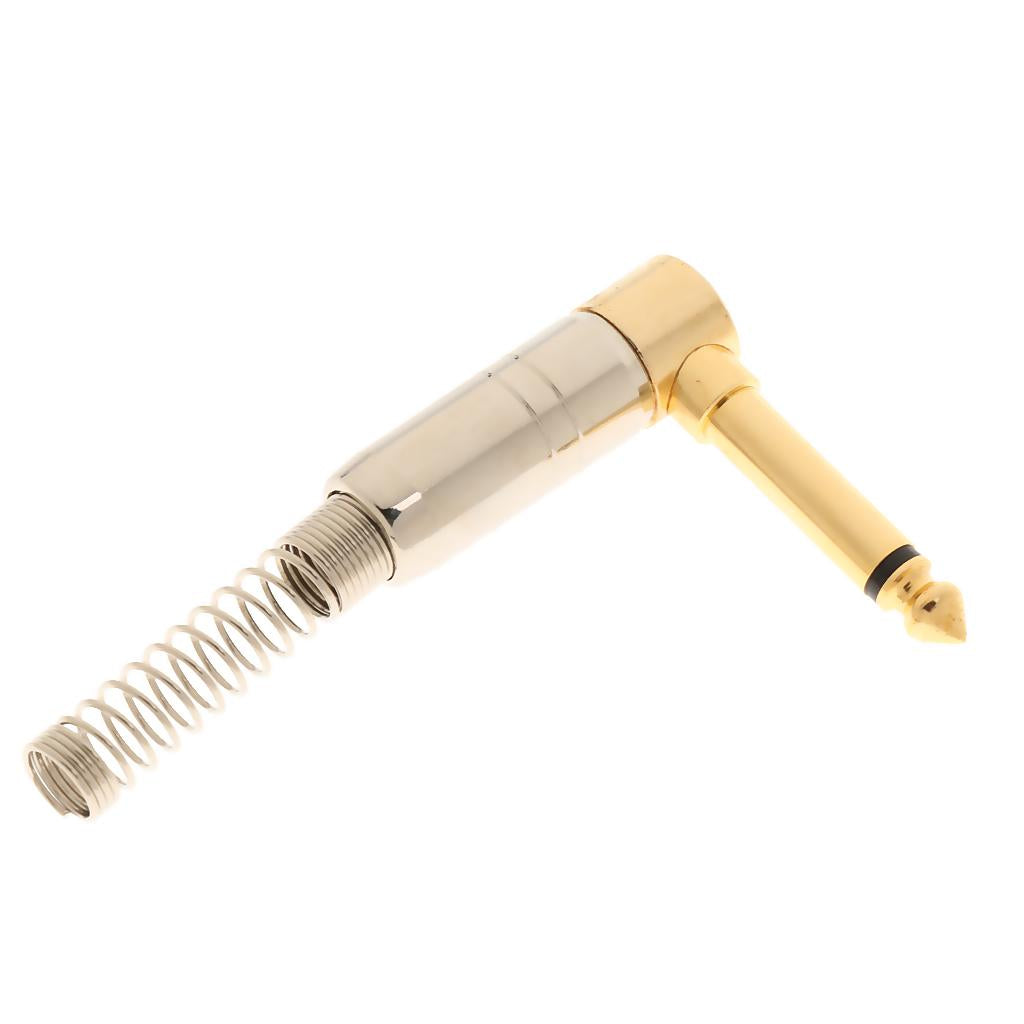 6.35 Mono Audio Plug 90 Degrees Copper Microphone Conversion Plug for MIC