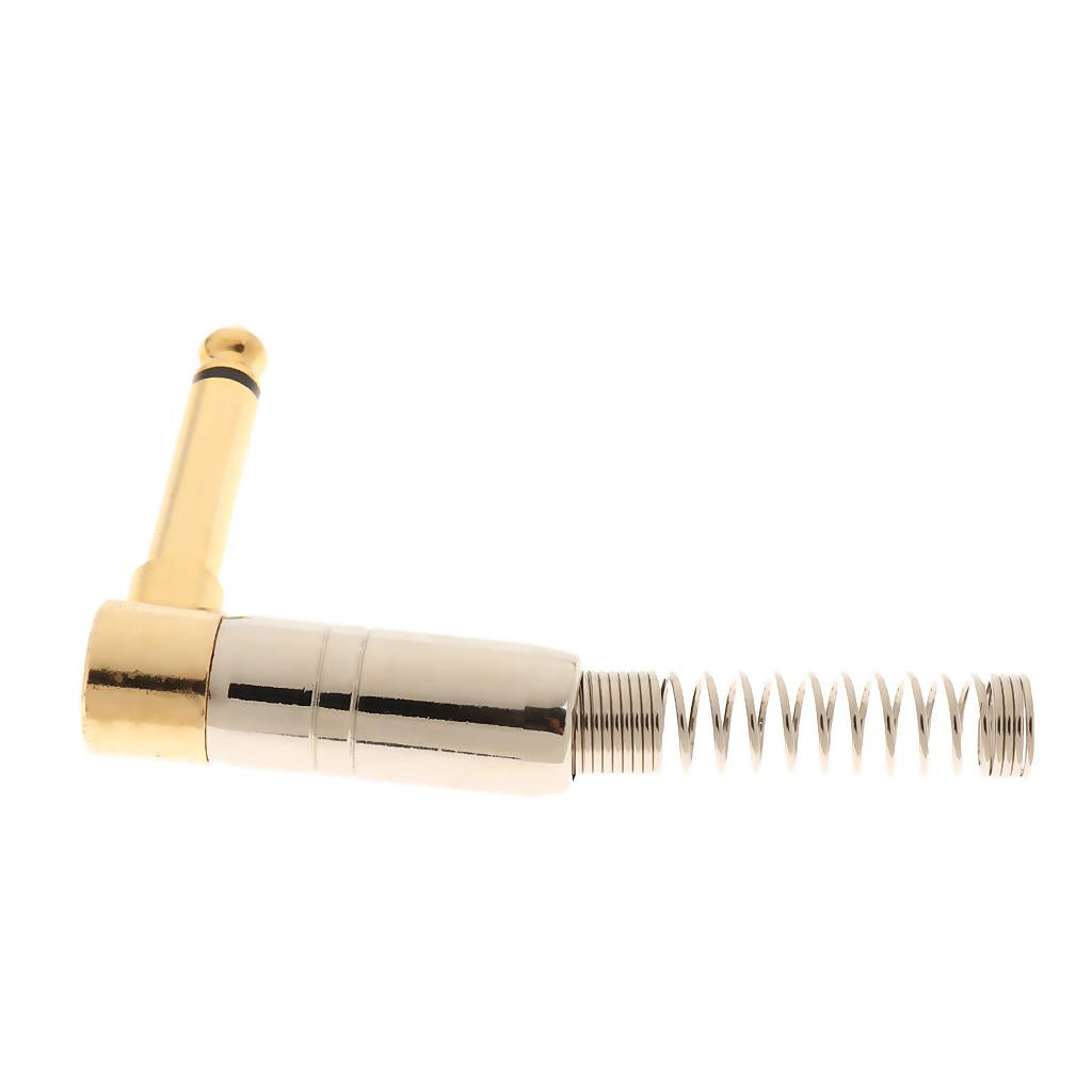 6.35 Mono Audio Plug 90 Degrees Copper Microphone Conversion Plug for MIC