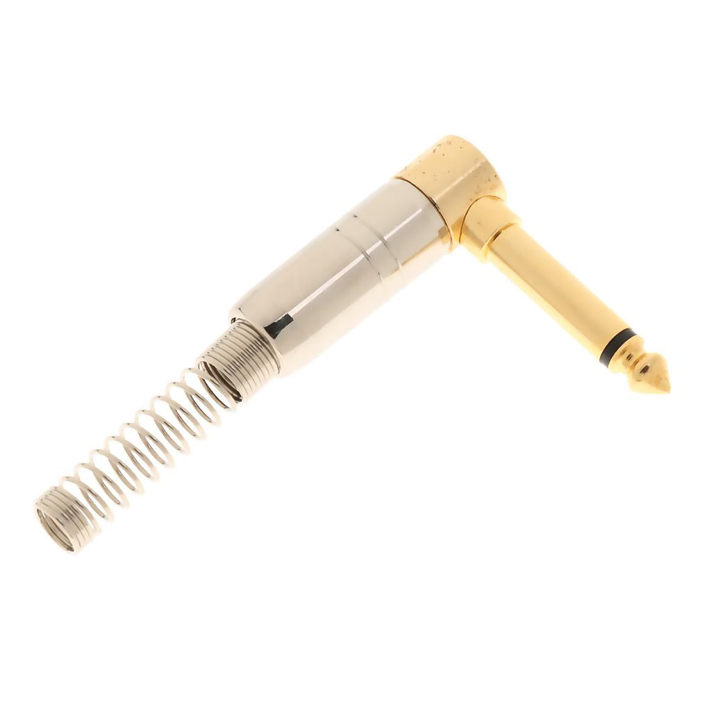 6.35 Mono Audio Plug 90 Degrees Copper Microphone Conversion Plug for MIC