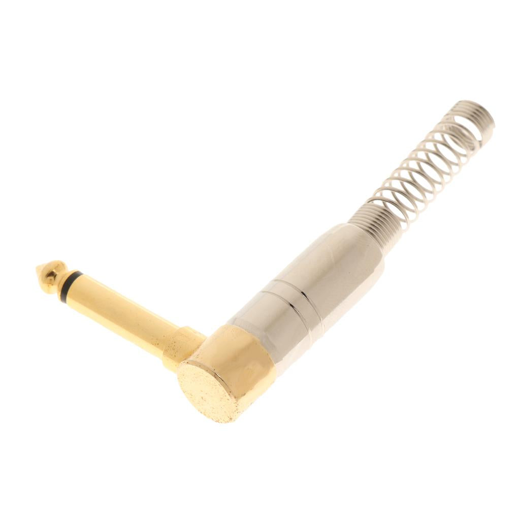 6.35 Mono Audio Plug 90 Degrees Copper Microphone Conversion Plug for MIC