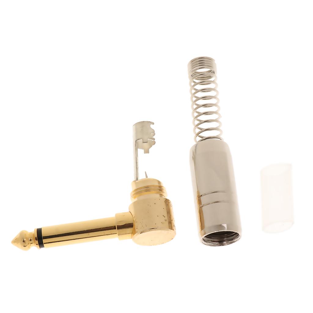 6.35 Mono Audio Plug 90 Degrees Copper Microphone Conversion Plug for MIC