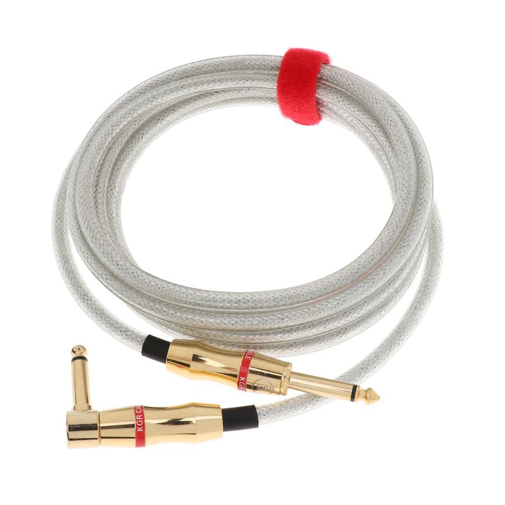 300cm Guitar Cable 1/4inch Straight to Right Angle Guitar Amplifier Amp Cord