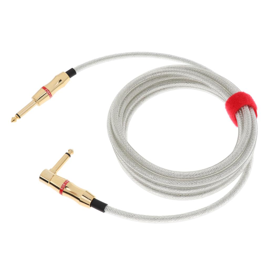 300cm Guitar Cable 1/4inch Straight to Right Angle Guitar Amplifier Amp Cord