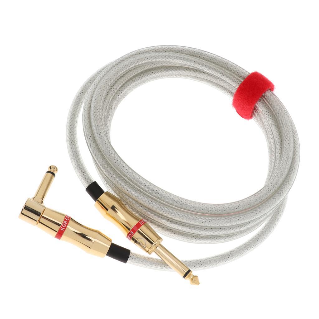 300cm Guitar Cable 1/4inch Straight to Right Angle Guitar Amplifier Amp Cord