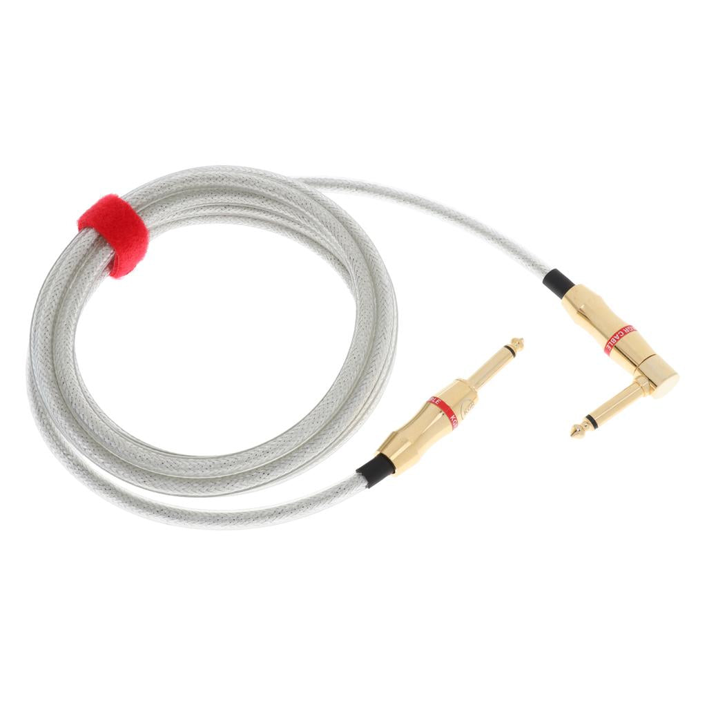 300cm Guitar Cable 1/4inch Straight to Right Angle Guitar Amplifier Amp Cord
